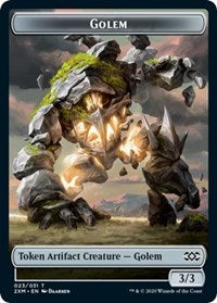 Golem // Elf Warrior Double-sided Token [Double Masters Tokens] | D20 Games