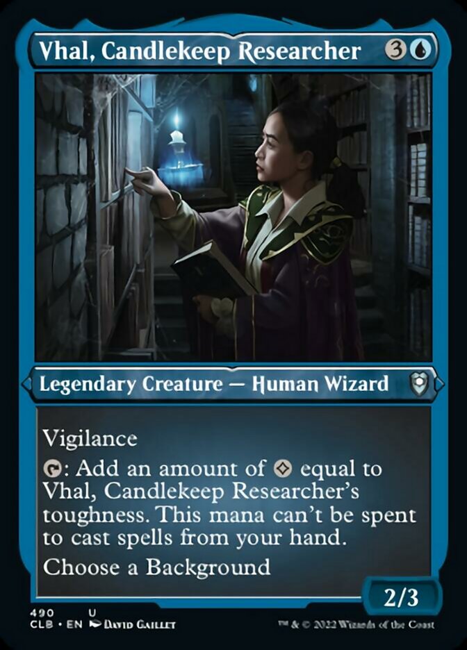 Vhal, Candlekeep Researcher (Foil Etched) [Commander Legends: Battle for Baldur's Gate] | D20 Games