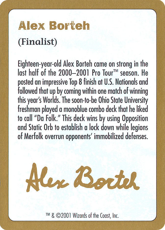 Alex Borteh Bio [World Championship Decks 2001] | D20 Games