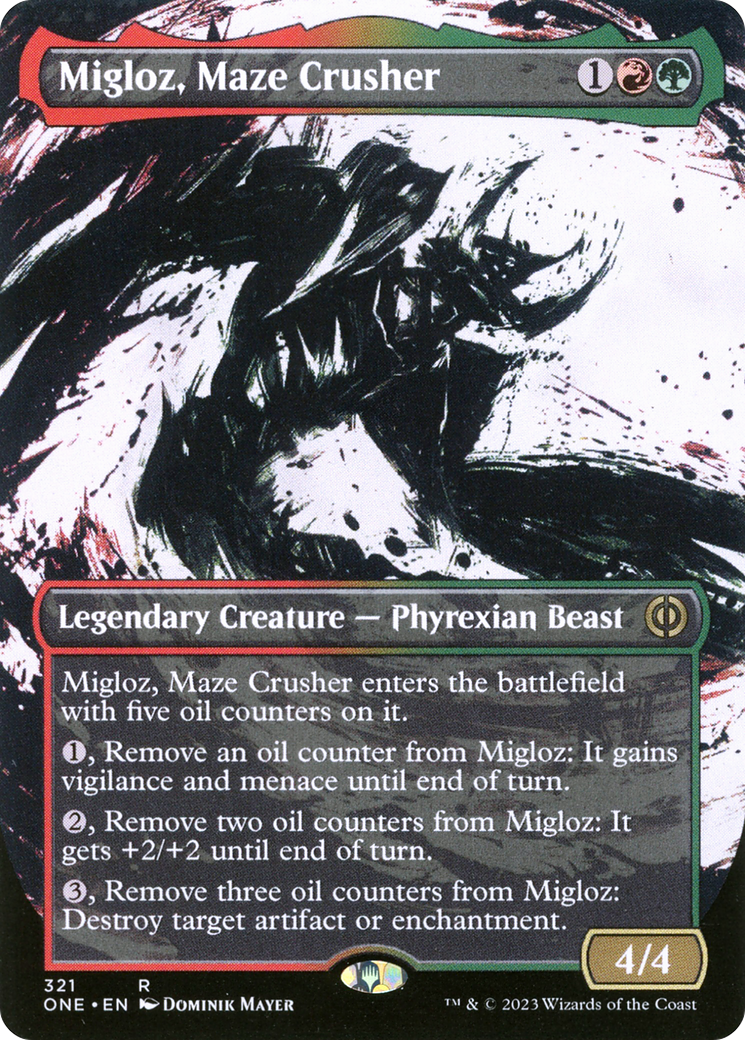 Migloz, Maze Crusher (Borderless Ichor) [Phyrexia: All Will Be One] | D20 Games