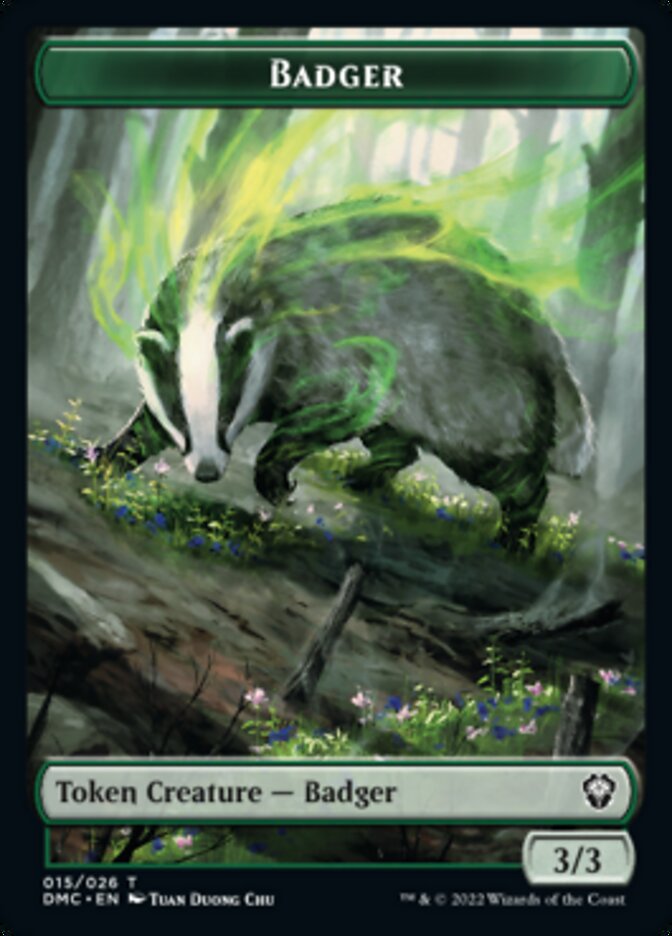 Saproling // Badger Double-sided Token [Dominaria United Tokens] | D20 Games