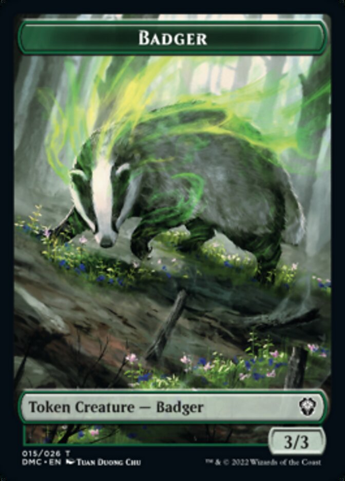 Bird (002) // Badger Double-sided Token [Dominaria United Tokens] | D20 Games