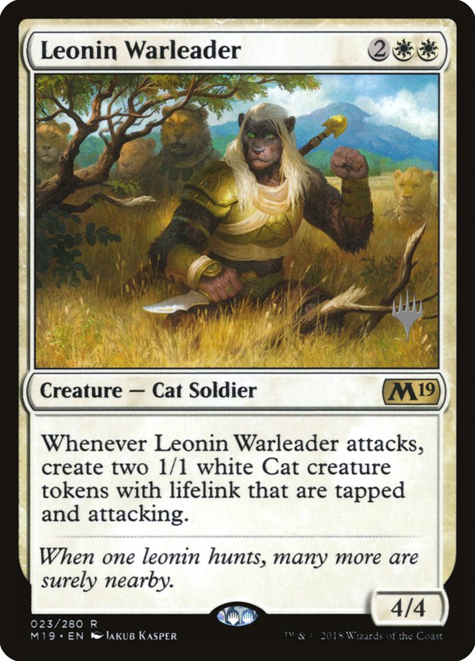 Leonin Warleader (Promo Pack) [Core Set 2019 Promos] | D20 Games