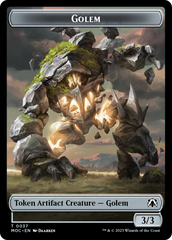 Golem // Clue Double-Sided Token [March of the Machine Commander Tokens] | D20 Games