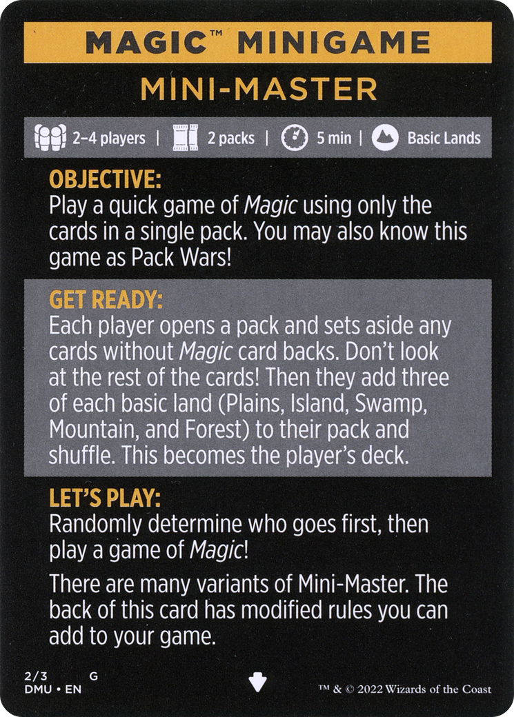 Mini-Master (Magic Minigame) [Commander Legends: Battle for Baldur's Gate Minigame] | D20 Games