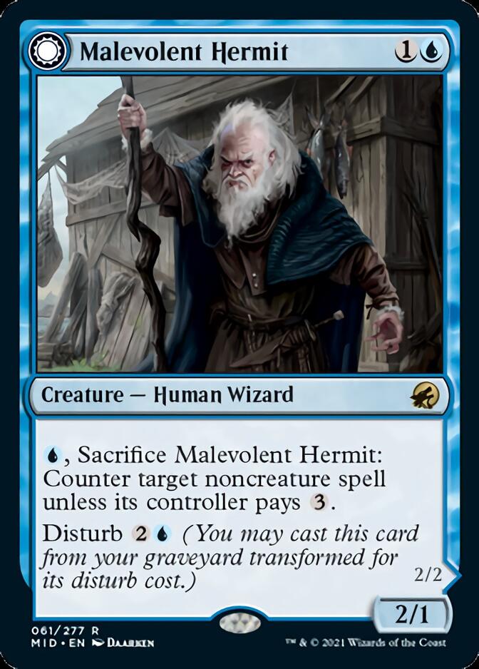 Malevolent Hermit // Benevolent Geist [Innistrad: Midnight Hunt] | D20 Games