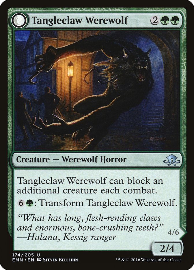 Tangleclaw Werewolf // Fibrous Entangler [Eldritch Moon] | D20 Games