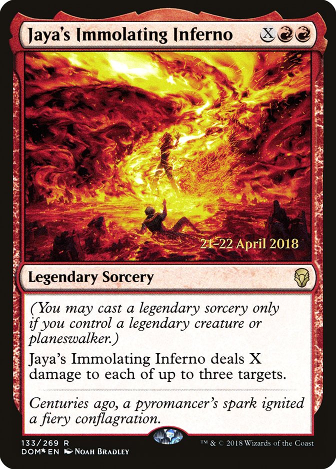 Jaya's Immolating Inferno  [Dominaria Prerelease Promos] | D20 Games