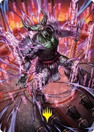 Hidetsugu, Devouring Chaos Art Card (Gold-Stamped Signature) [Kamigawa: Neon Dynasty Art Series] | D20 Games