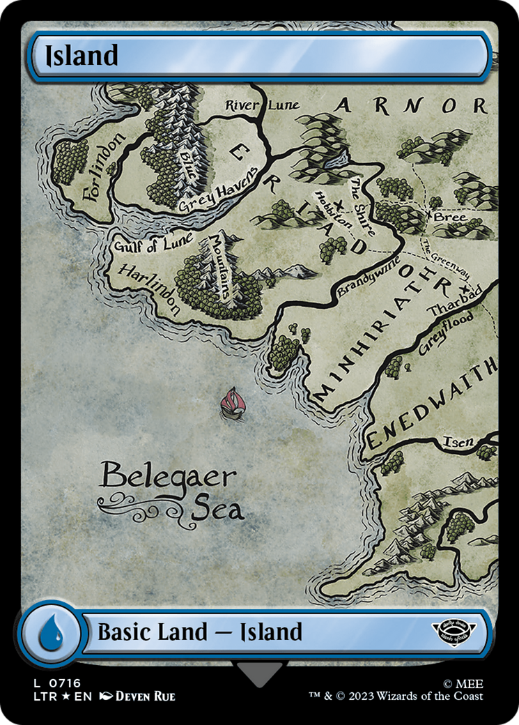 Island (0716) (Surge Foil) [The Lord of the Rings: Tales of Middle-Earth] | D20 Games