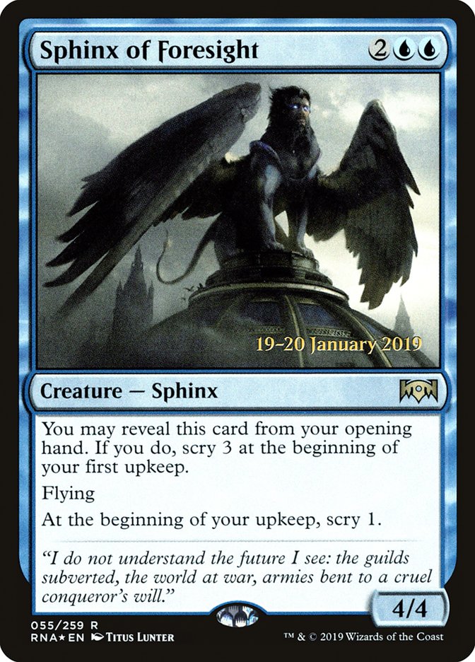 Sphinx of Foresight [Ravnica Allegiance Prerelease Promos] | D20 Games