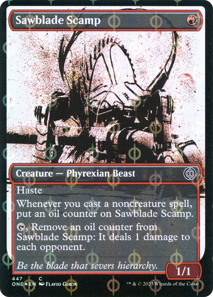 Sawblade Scamp (Showcase Ichor Step-and-Compleat Foil) [Phyrexia: All Will Be One] | D20 Games