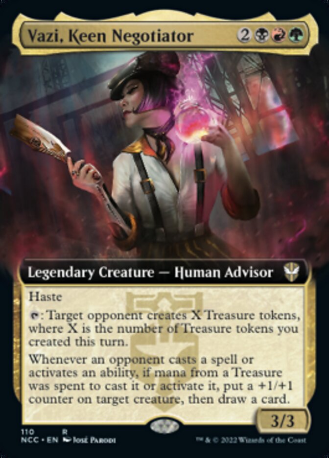 Vazi, Keen Negotiator (Extended Art) [Streets of New Capenna Commander] | D20 Games