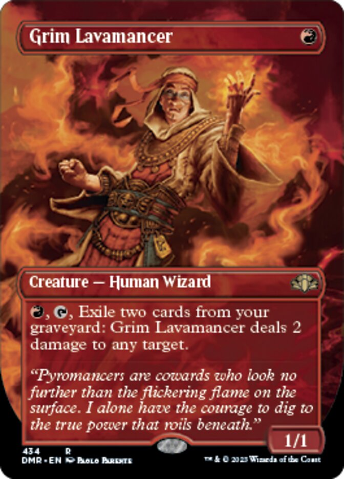 Grim Lavamancer (Borderless Alternate Art) [Dominaria Remastered] | D20 Games