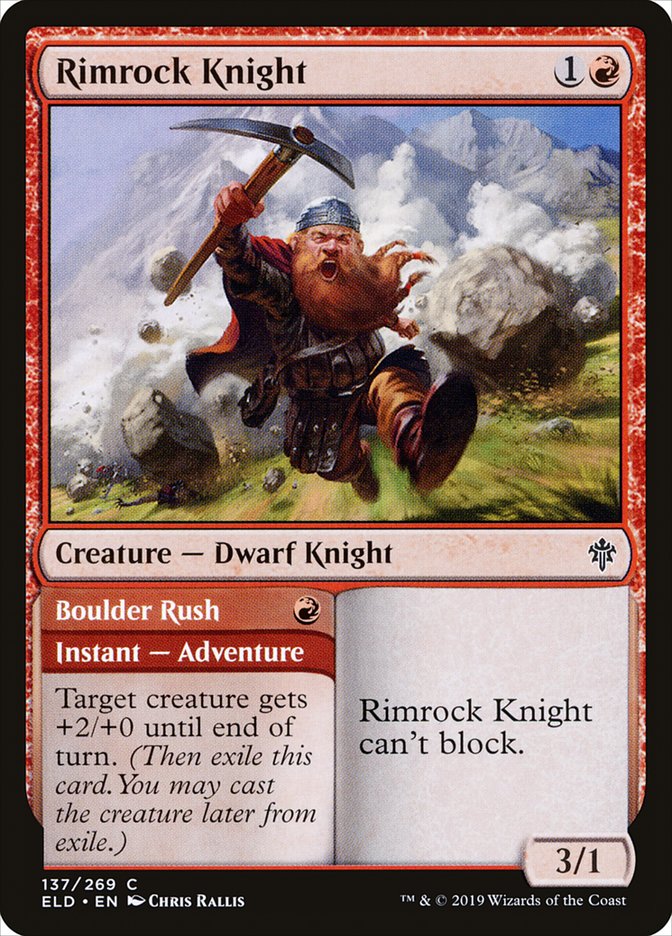 Rimrock Knight // Boulder Rush [Throne of Eldraine] | D20 Games