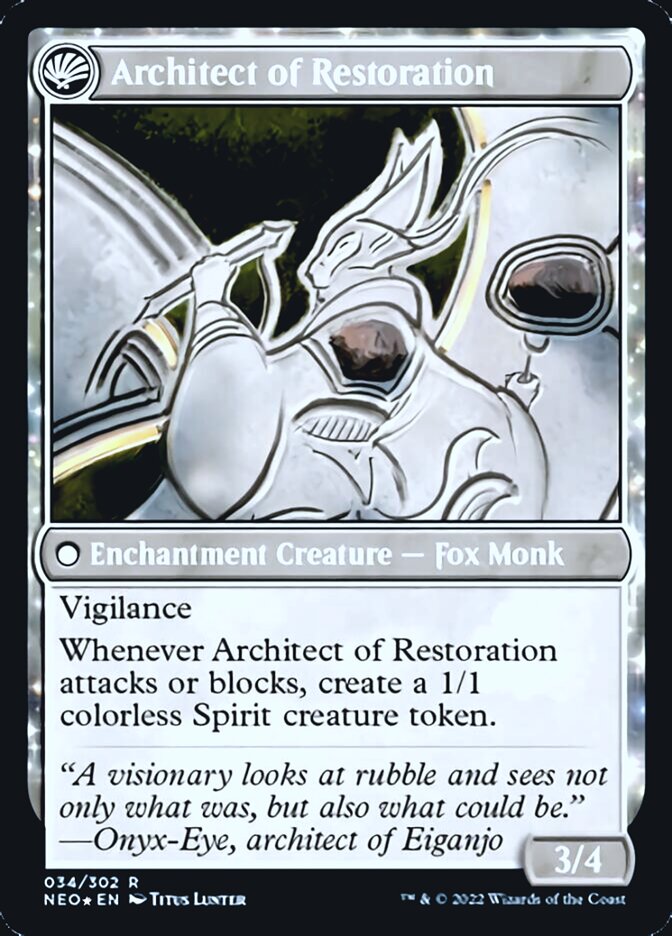 The Restoration of Eiganjo // Architect of Restoration [Kamigawa: Neon Dynasty Prerelease Promos] | D20 Games