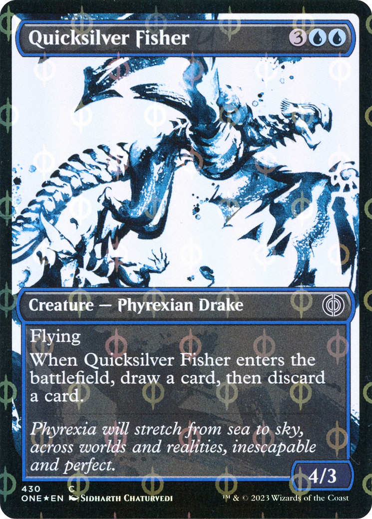 Quicksilver Fisher (Showcase Ichor Step-and-Compleat Foil) [Phyrexia: All Will Be One] | D20 Games