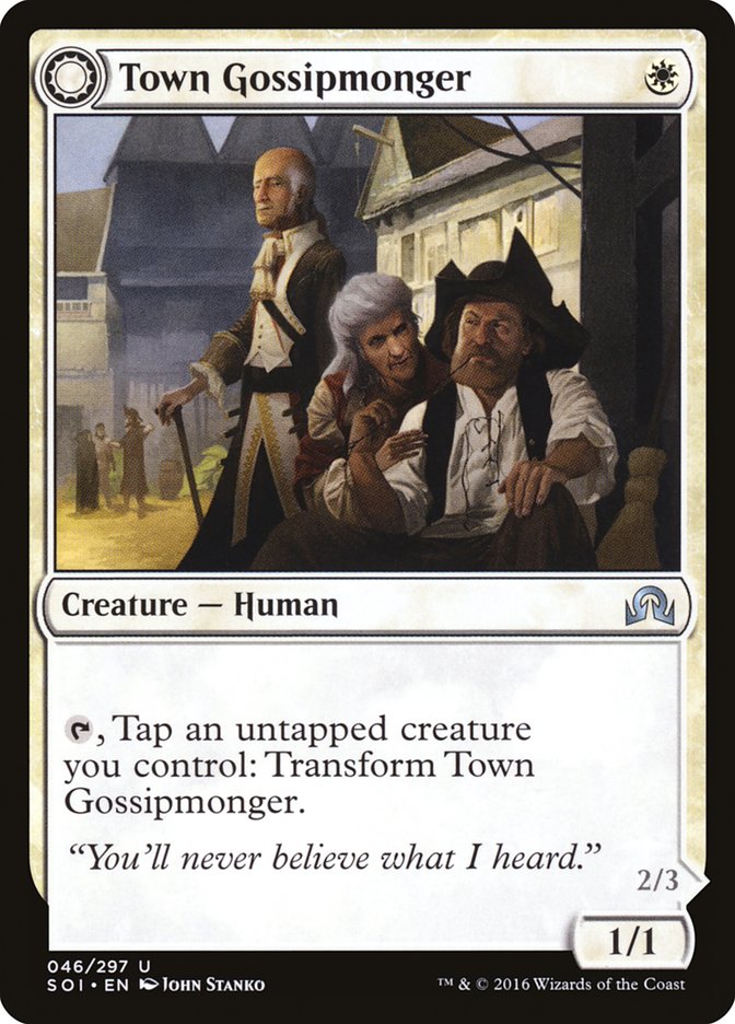 Town Gossipmonger // Incited Rabble [Shadows over Innistrad] | D20 Games