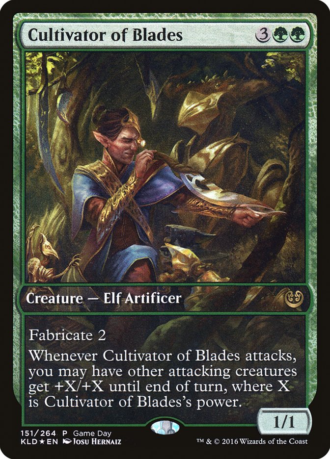 Cultivator of Blades (Game Day) [Kaladesh Promos] | D20 Games