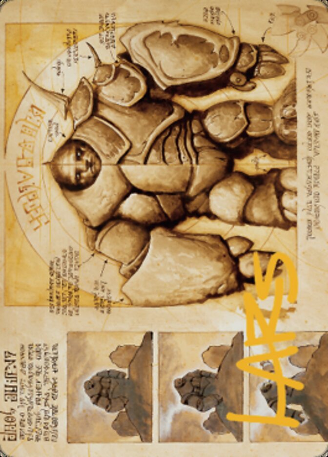 Precursor Golem Art Card (Gold-Stamped Signature) [The Brothers' War Art Series] | D20 Games