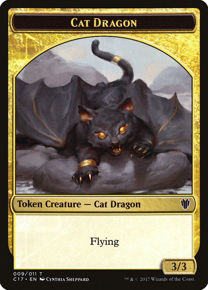 Cat Dragon // Dragon (007) Double-sided Token [Commander 2017 Tokens] | D20 Games