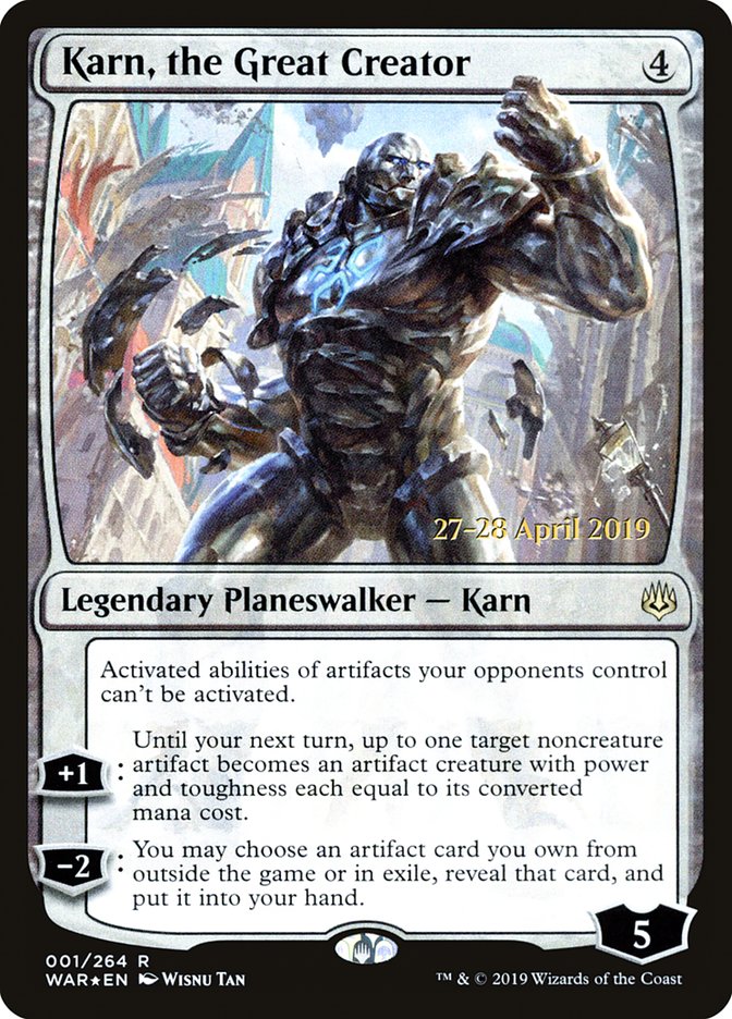 Karn, the Great Creator  [War of the Spark Prerelease Promos] | D20 Games