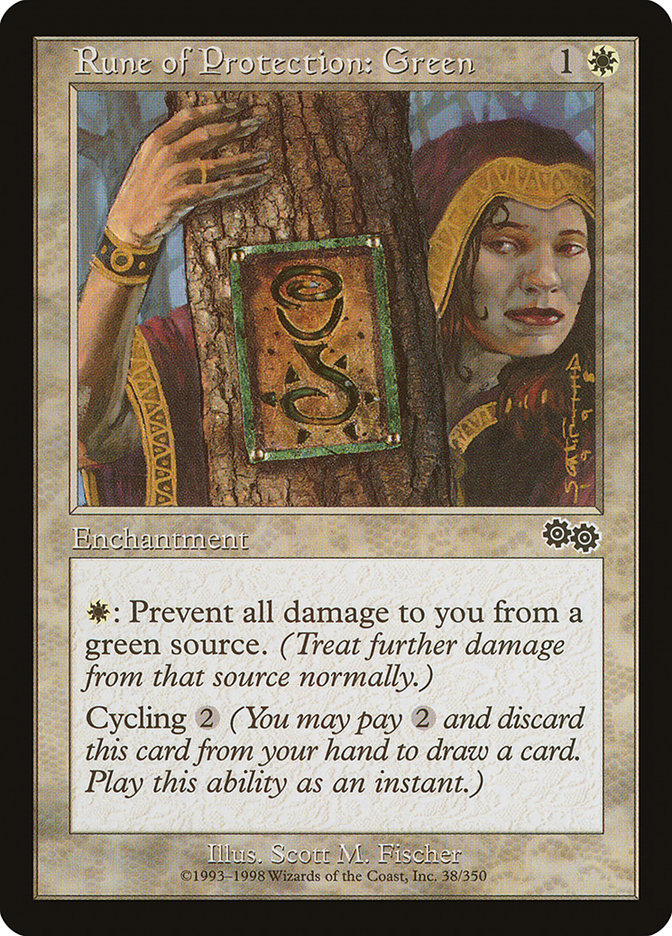 Rune of Protection: Green [Urza's Saga] | D20 Games