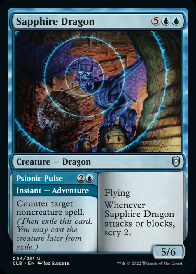 Sapphire Dragon // Psionic Pulse [Commander Legends: Battle for Baldur's Gate] | D20 Games