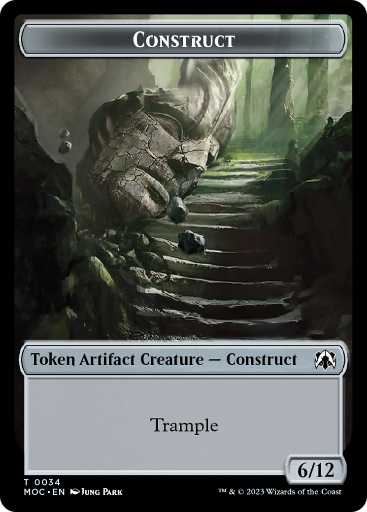 Phyrexian Golem // Construct Double-Sided Token [March of the Machine Commander Tokens] | D20 Games