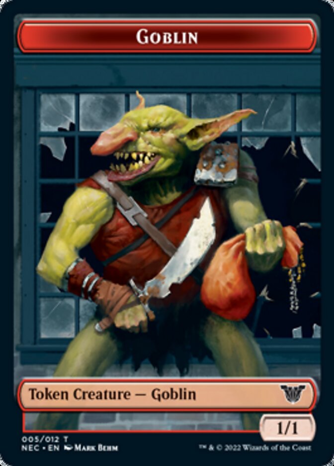 Smoke Blessing // Goblin Double-sided Token [Kamigawa: Neon Dynasty Commander Tokens] | D20 Games