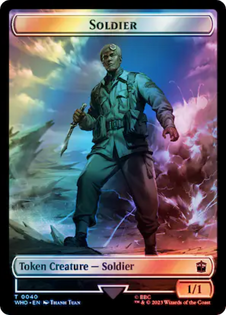 Soldier // Mutant Double-Sided Token (Surge Foil) [Doctor Who Tokens] | D20 Games