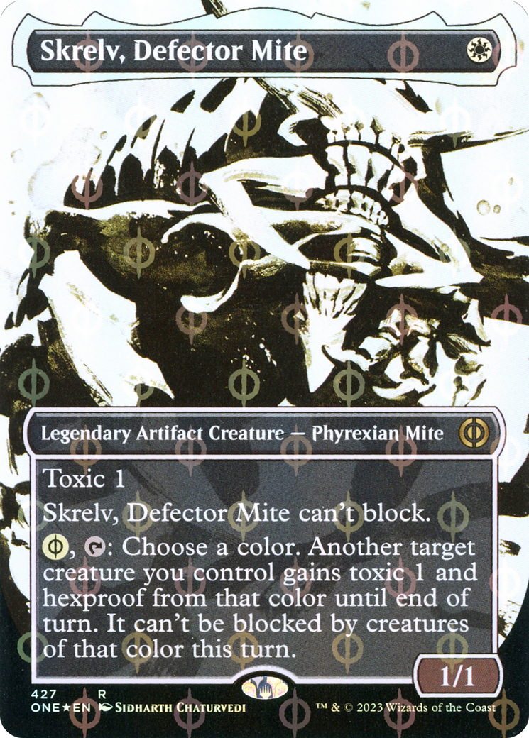 Skrelv, Defector Mite (Borderless Ichor Step-and-Compleat Foil) [Phyrexia: All Will Be One] | D20 Games