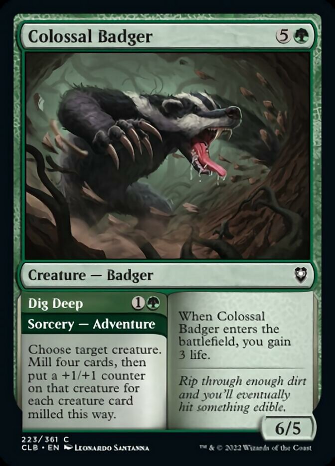 Colossal Badger // Dig Deep [Commander Legends: Battle for Baldur's Gate] | D20 Games