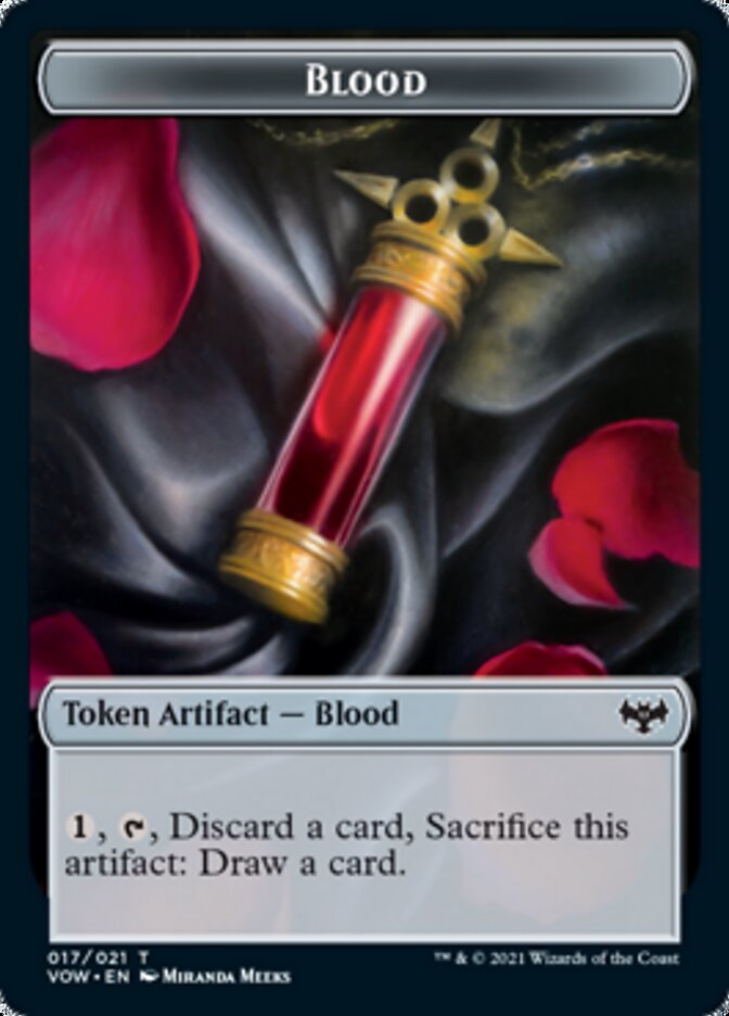 Blood // Human Soldier Double-sided Token [Innistrad: Crimson Vow Tokens] | D20 Games