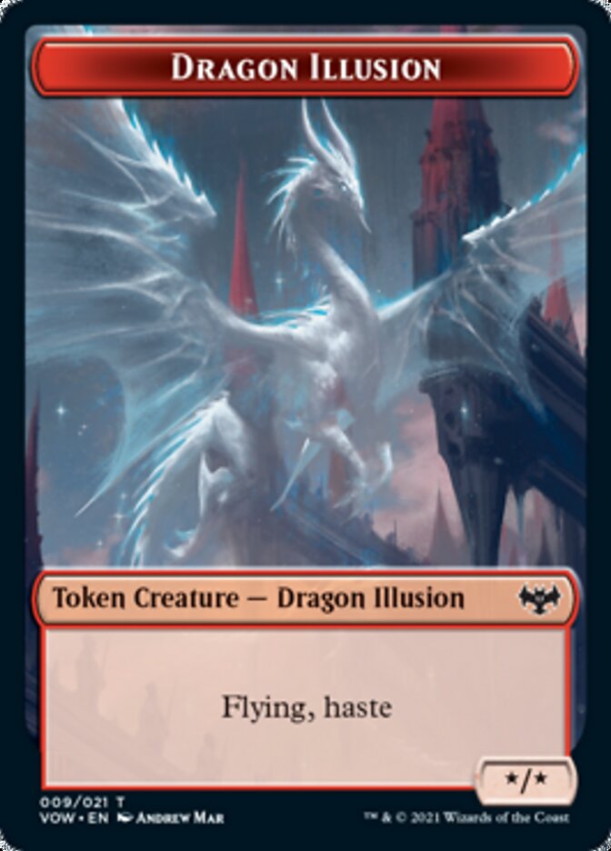 Insect // Dragon Illusion Double-sided Token [Innistrad: Crimson Vow Tokens] | D20 Games