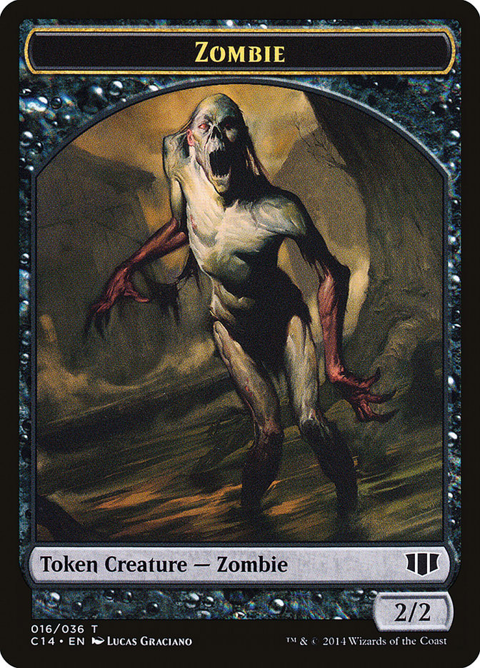 Horror // Zombie (016/036) Double-sided Token [Commander 2014 Tokens] | D20 Games