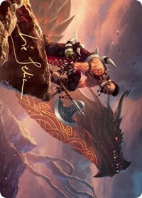 Dragonkin Berserker Art Card (Gold-Stamped Signature) [Kaldheim: Art Series] | D20 Games