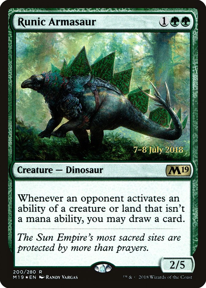 Runic Armasaur  [Core Set 2019 Prerelease Promos] | D20 Games