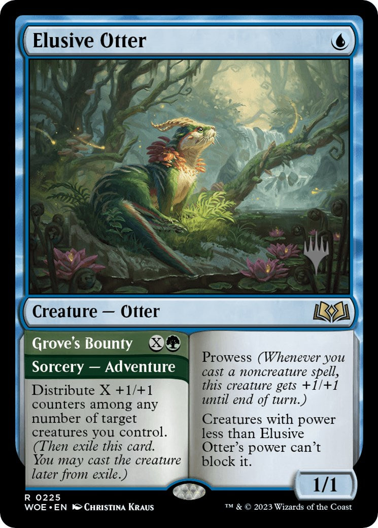 Elusive Otter // Grove's Bounty (Promo Pack) [Wilds of Eldraine Promos] | D20 Games