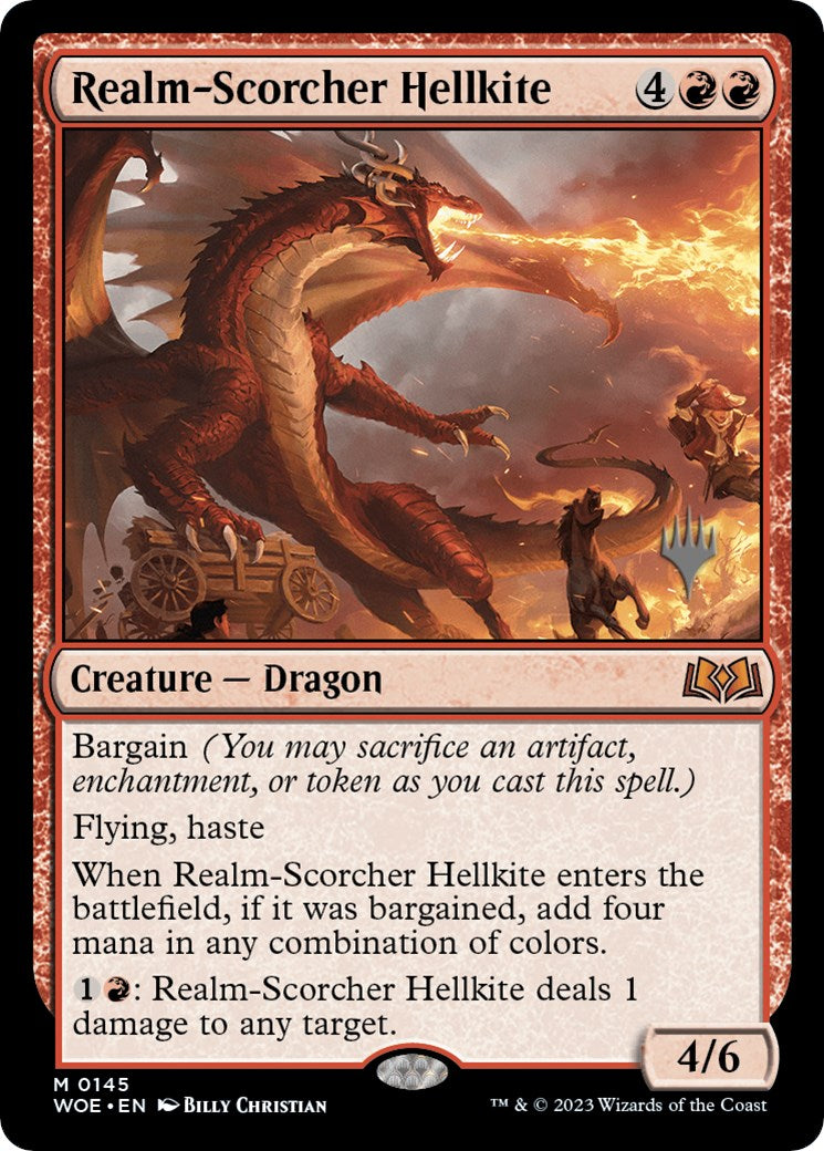 Realm-Scorcher Hellkite (Promo Pack) [Wilds of Eldraine Promos] | D20 Games