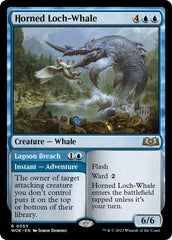 Horned Loch-Whale // Lagoon Breach (Promo Pack) [Wilds of Eldraine Promos] | D20 Games