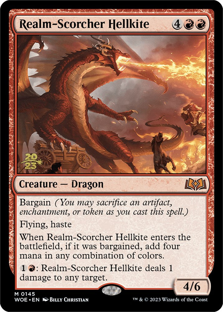 Realm-Scorcher Hellkite [Wilds of Eldraine Prerelease Promos] | D20 Games