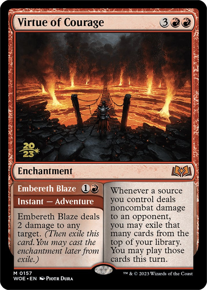 Virtue of Courage //Embereth Blaze (Promo Pack) [Wilds of Eldraine Promos] | D20 Games