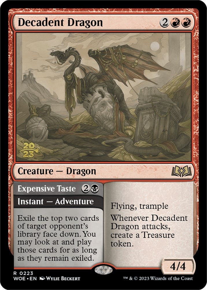 Decadent Dragon // Expensive Taste (Promo Pack) [Wilds of Eldraine Promos] | D20 Games