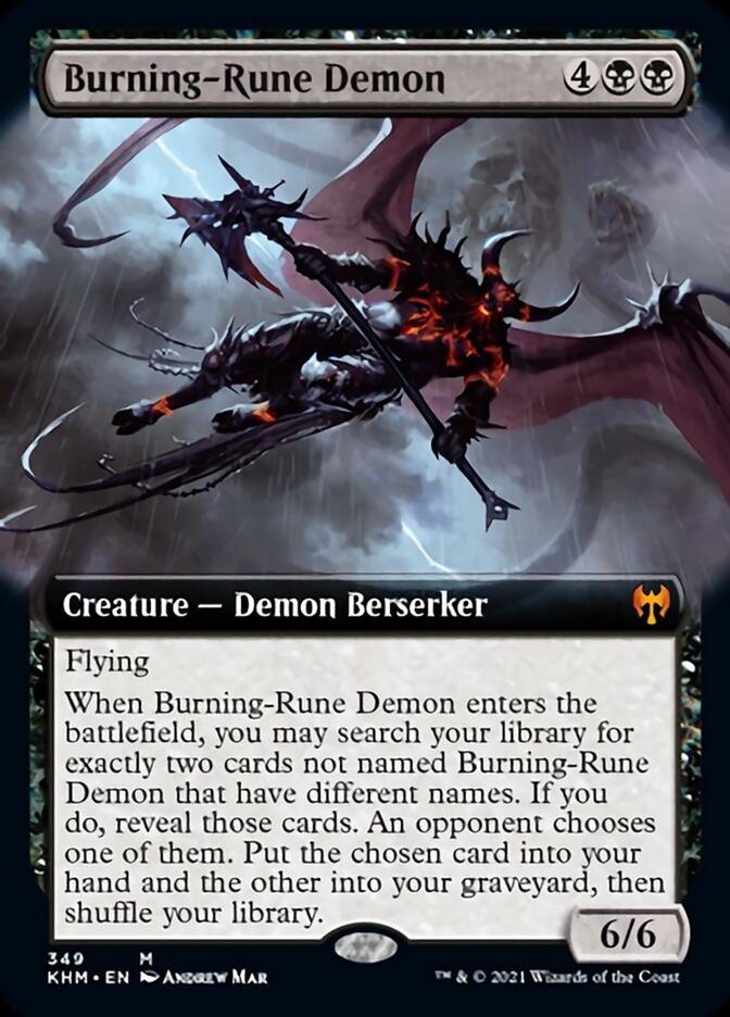 Burning-Rune Demon (Extended Art) [Kaldheim] | D20 Games