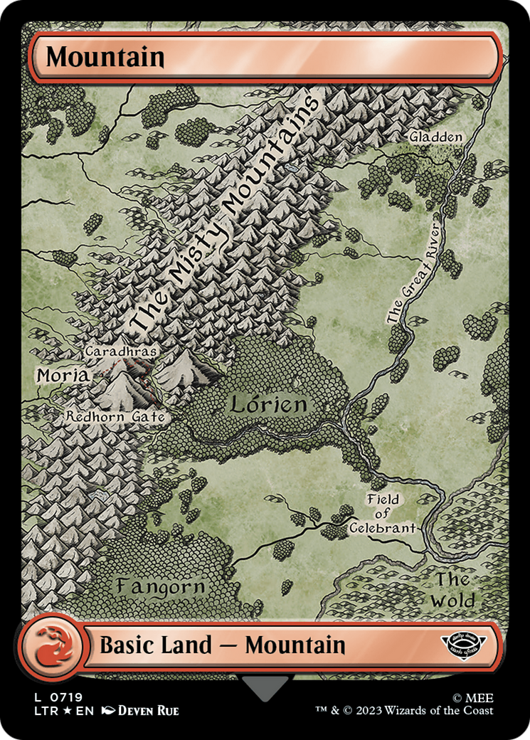 Mountain (719) (Surge Foil) [The Lord of the Rings: Tales of Middle-Earth] | D20 Games