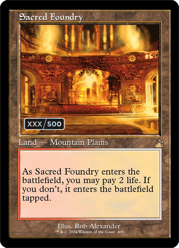 Sacred Foundry (Retro) (Serialized) [Ravnica Remastered] | D20 Games