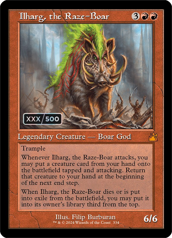 Ilharg, the Raze-Boar (Retro) (Serialized) [Ravnica Remastered] | D20 Games