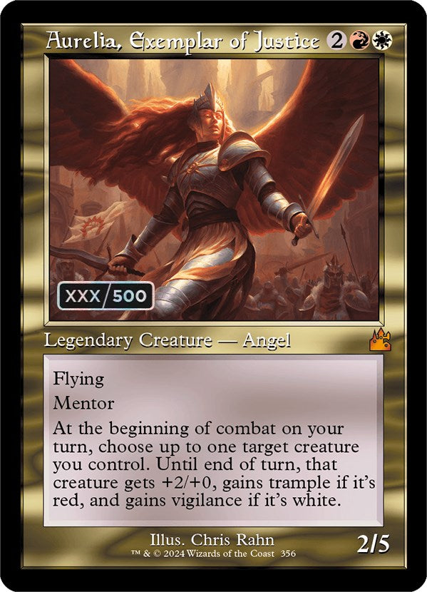 Aurelia, Exemplar of Justice (Retro) (Serialized) [Ravnica Remastered] | D20 Games