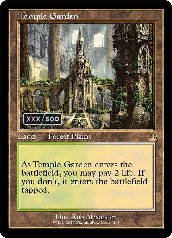 Temple Garden (Retro) (Serialized) [Ravnica Remastered] | D20 Games